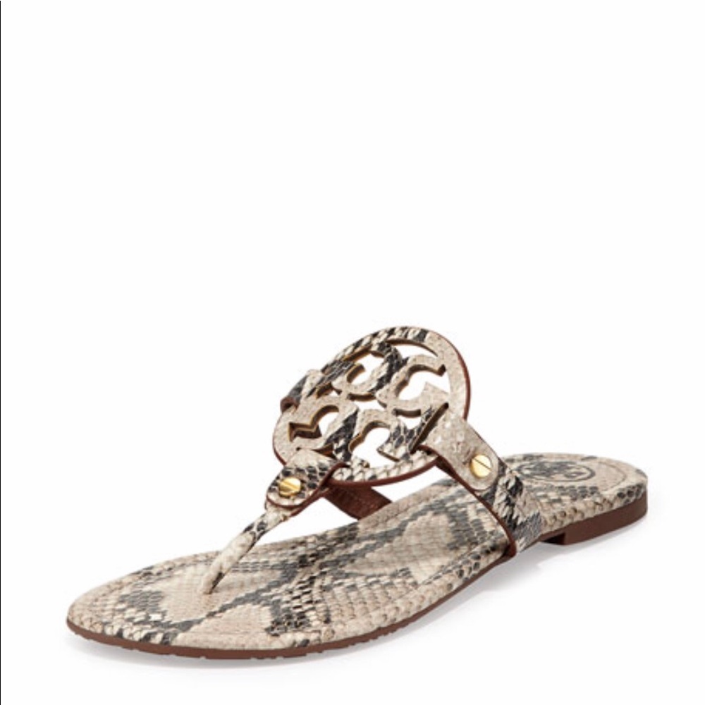 Tory Burch Miller Sandals Size 9 Women Snakeskin